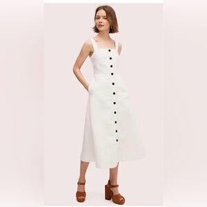 Kate Spade White Button-Down Midi Dress